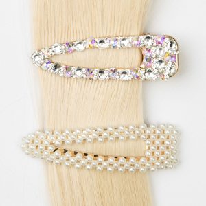 Bling and Pearl Hair Clip Set